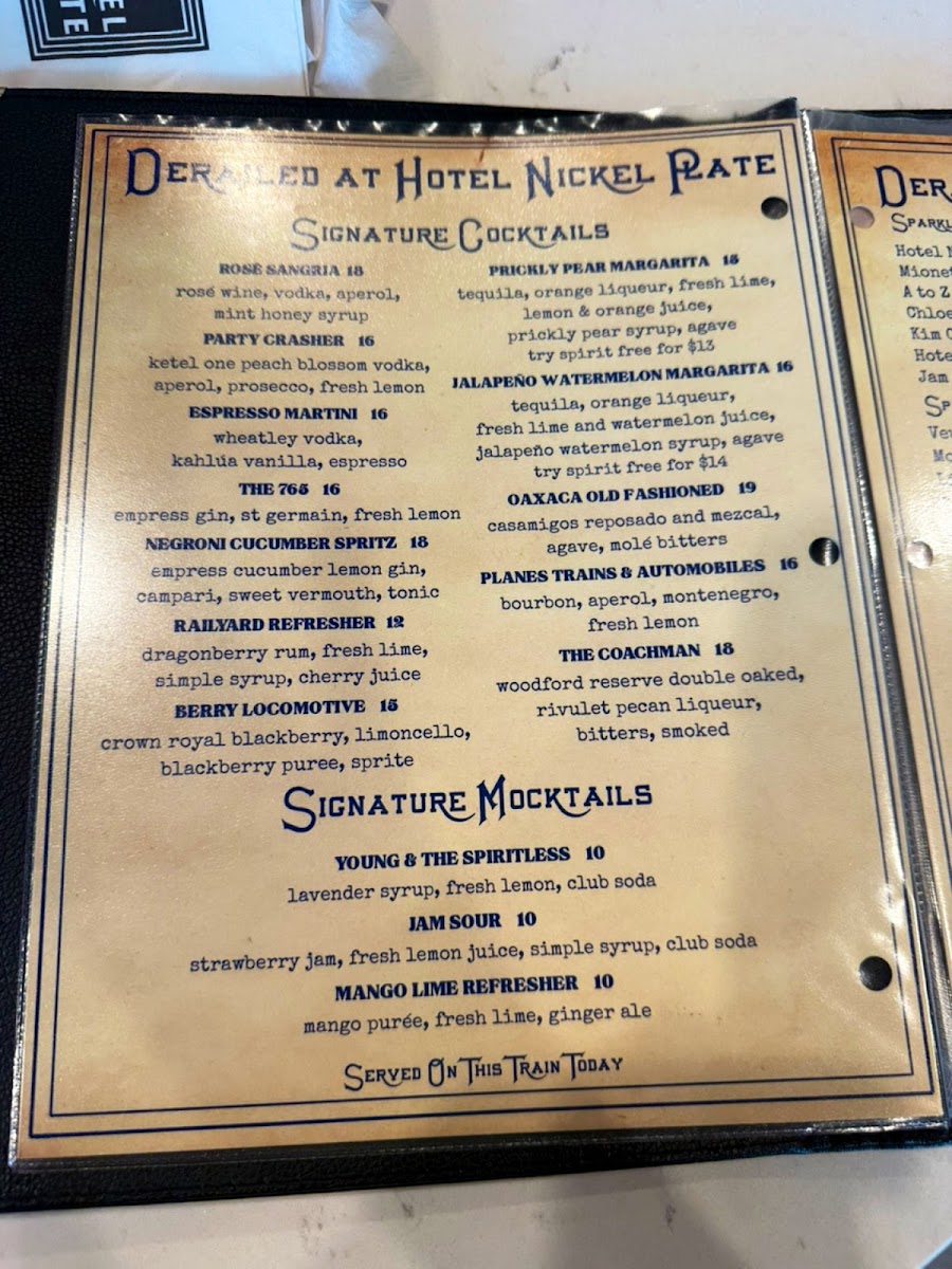 Menu Derailed At Hotel Nickel Plate-8