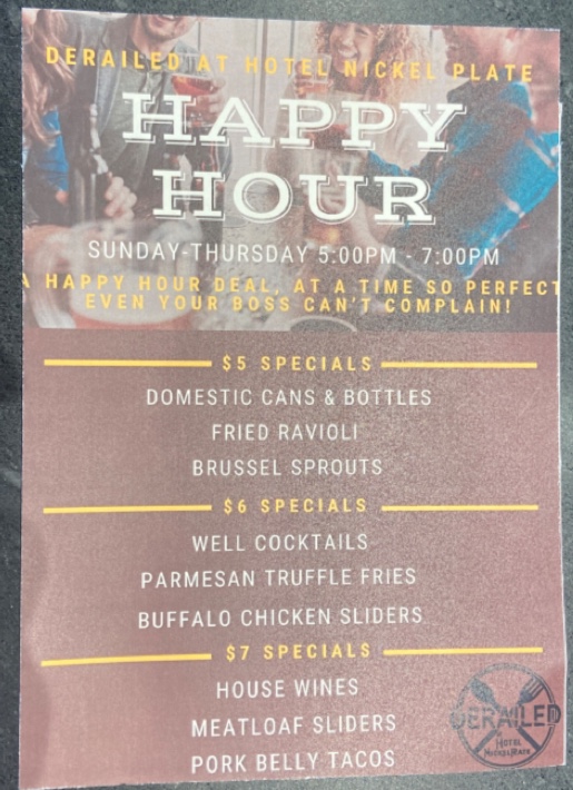 Menu Derailed At Hotel Nickel Plate-9